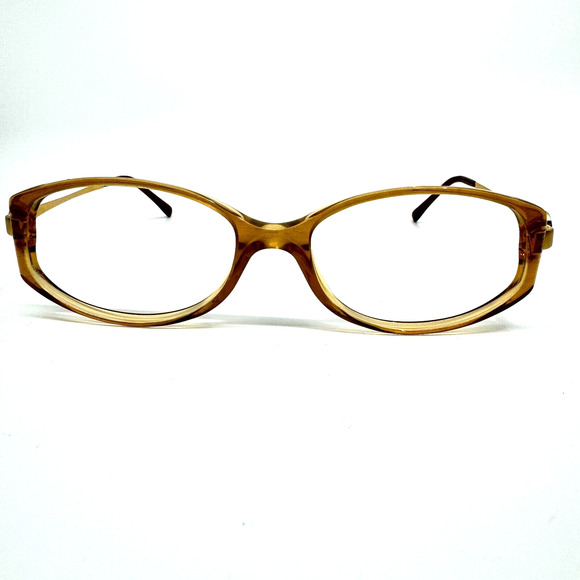 BVLGARI Eyeglasses Frames 446-768 Brown Gold Accents 53-16-130 H9283